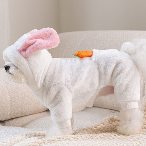 Rabbit Ears Four-legged Fleece Pet Clothes