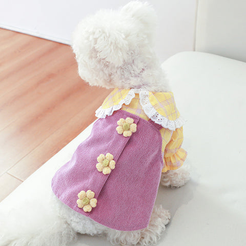 Doll Collar Applique Pet Dress