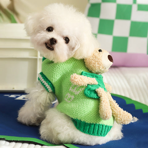 Pet Sweater with Bear Doll