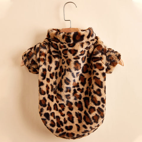 Dog Leopard Zipper Coat