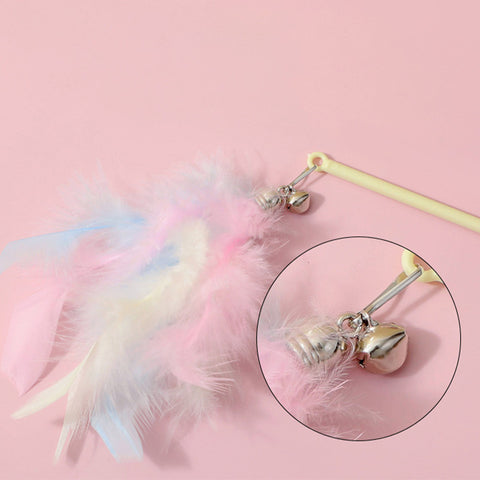 Cat Teaser Interactive Toy Rod with Bell Feather