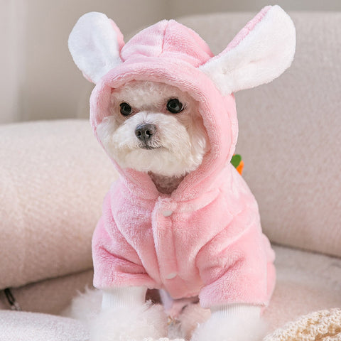 Rabbit Ears Four-legged Fleece Pet Clothes