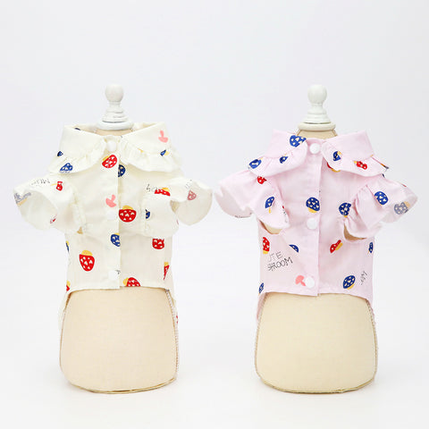 Cartoon Mushroom Print Pet Shirt