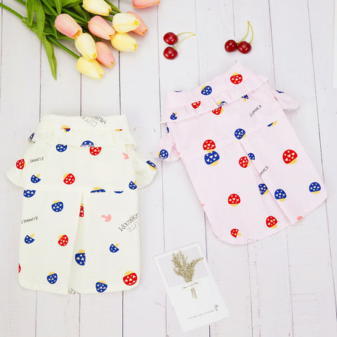 Cartoon Mushroom Print Pet Shirt