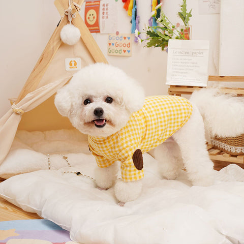 Plaid Turtleneck Pet Bottoming Shirt