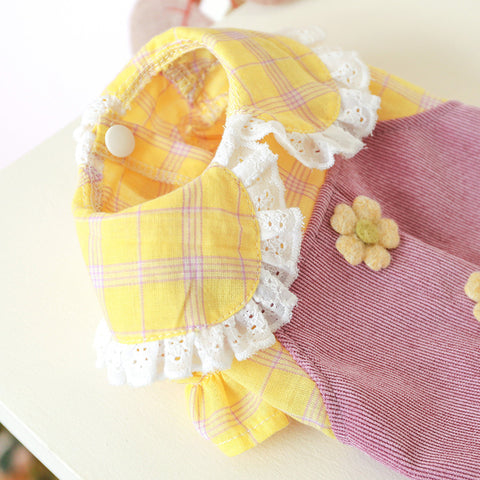 Doll Collar Applique Pet Dress