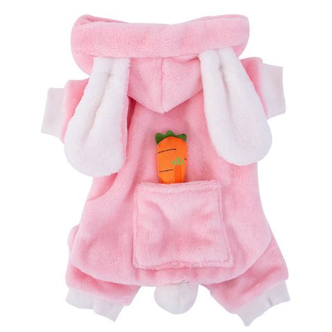 Rabbit Ears Four-legged Fleece Pet Clothes