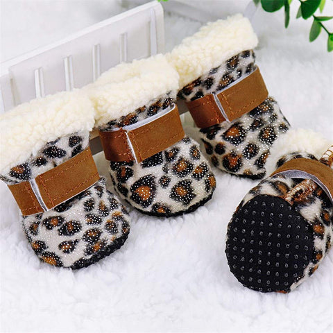 4-Pack Waterproof Fleece Pet Snow Boots