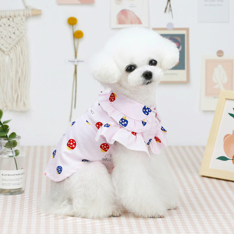 Cartoon Mushroom Print Pet Shirt