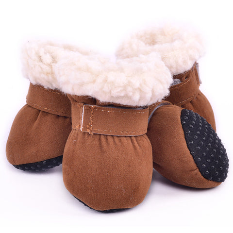 4-Pack Waterproof Fleece Pet Snow Boots