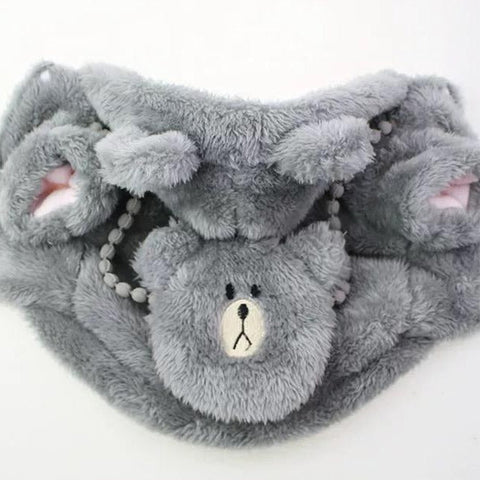 Bear Pattern Hooded Fleece Pet Coat