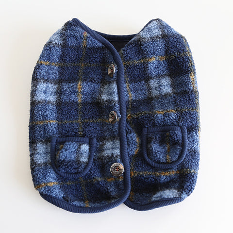 Windproof  Fleece Plaid Dog Vest