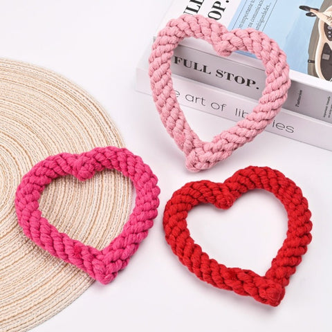 Heart Shaped Pet Chew Rope Toy