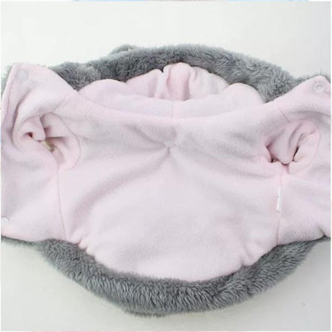 Bear Pattern Hooded Fleece Pet Coat