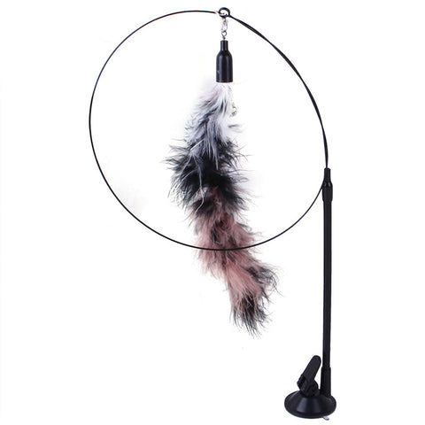 Interactive Sucker Feather Cat Toys Stick