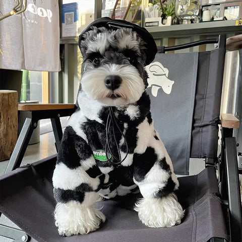 Cow Spotted Plush Pet Coat