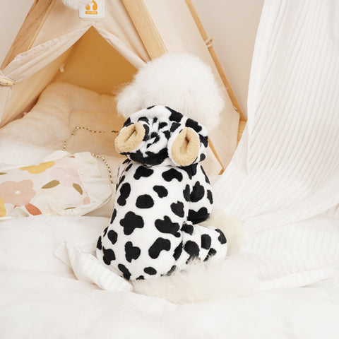 Hooded Leopard Printed Pet Jumpsuit