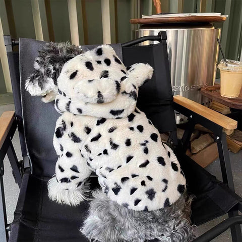 Cow Spotted Plush Pet Coat