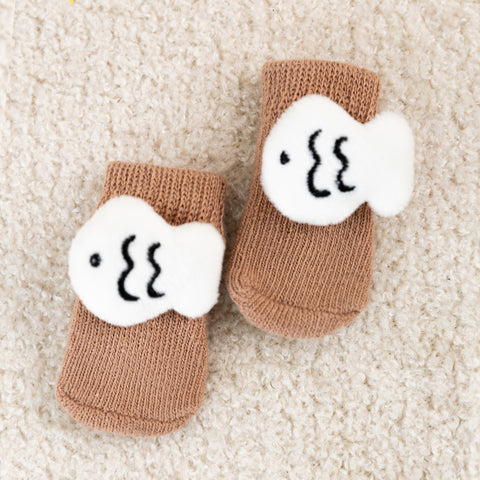 4pcs Cute Anti Slip Dog Socks