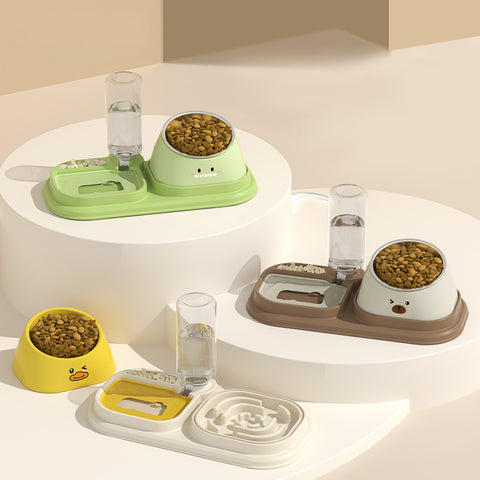 Pet bowl with water dispenser& Slow food mat