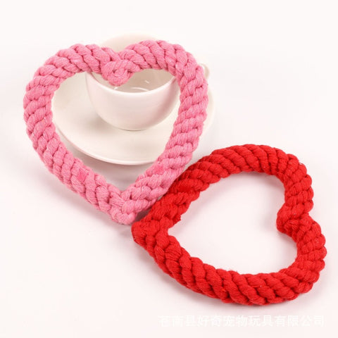 Heart Shaped Pet Chew Rope Toy