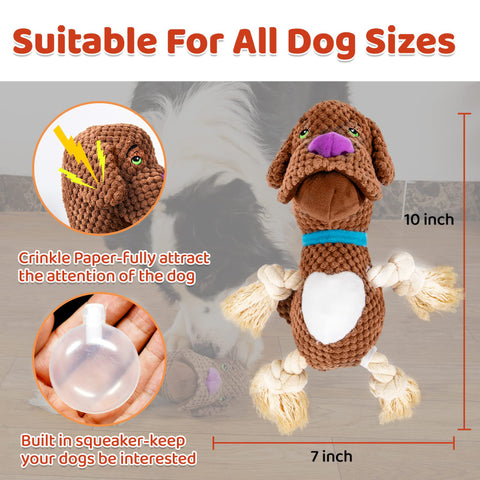 Squeaky Molar Relieve Anxiety Plush Chewing Dog Toys