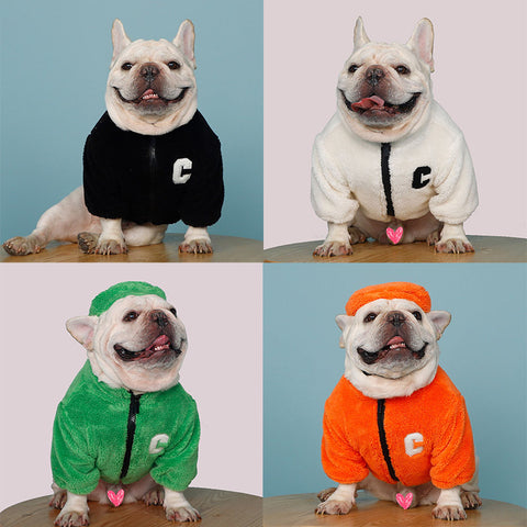 Zippered Plush Pet Coat