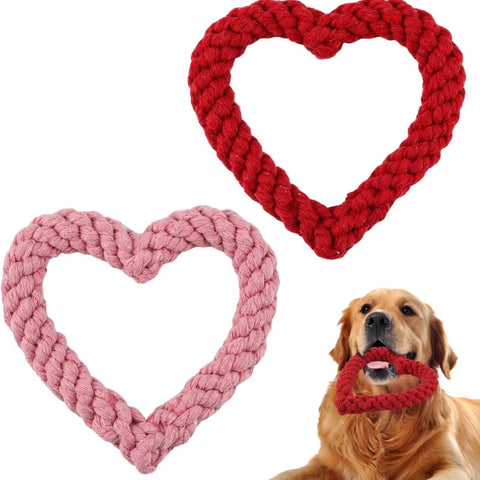 Heart Shaped Pet Chew Rope Toy