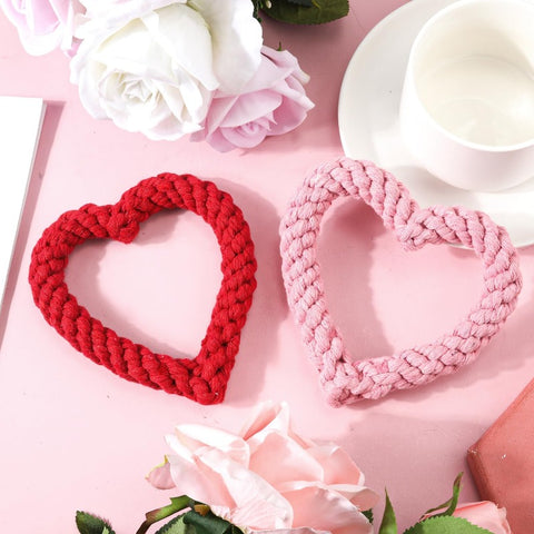 Heart Shaped Pet Chew Rope Toy