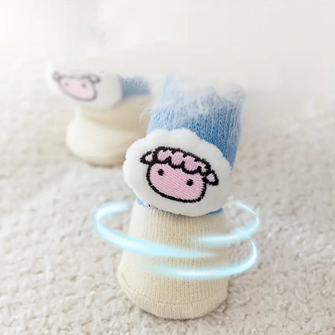 4pcs Cute Anti Slip Dog Socks