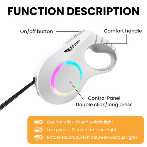 Retractable Dog Leash with LED Light