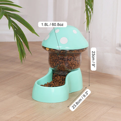 2pcs Mushroom Design Pet Water & Food Feeder