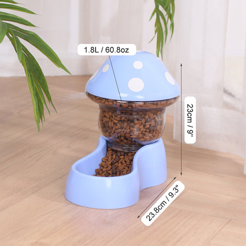 2pcs Mushroom Design Pet Water & Food Feeder